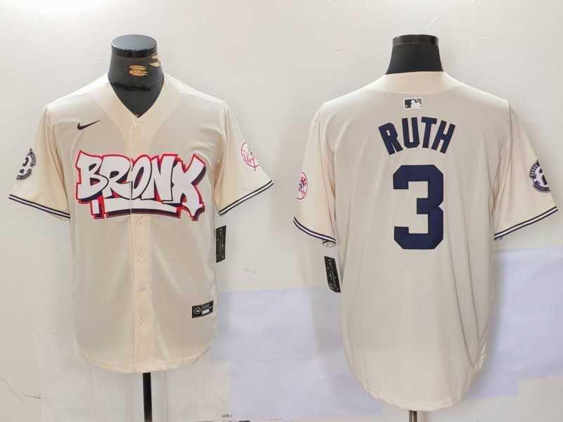 Men's New York Yankees #3 Babe Ruth Cream Limited Stitched Baseball Jersey,We sell and wholesale Men's New York Yankees #3 Babe Ruth Cream Limited Stitched Baseball Jersey on line form chian!